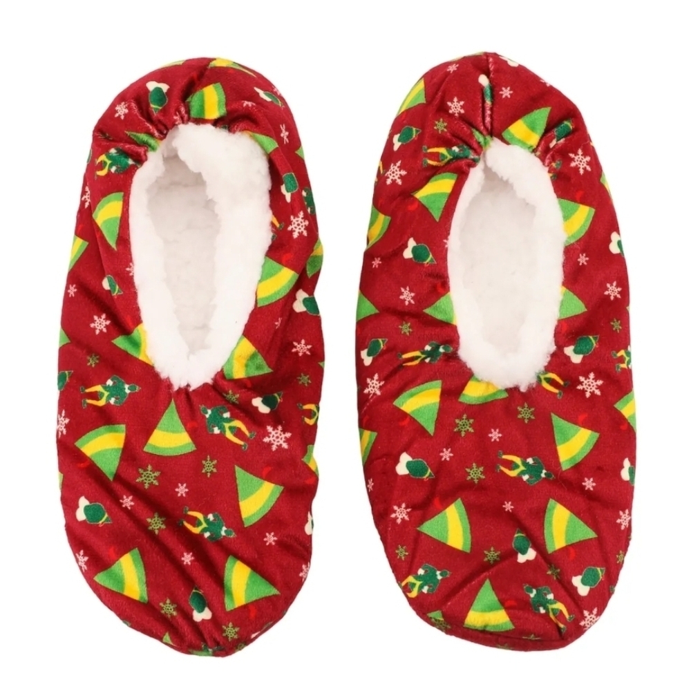Bioworld "ELF" Hats & Silhouettes Red Adult Sherpa-Lined Slipper Socks